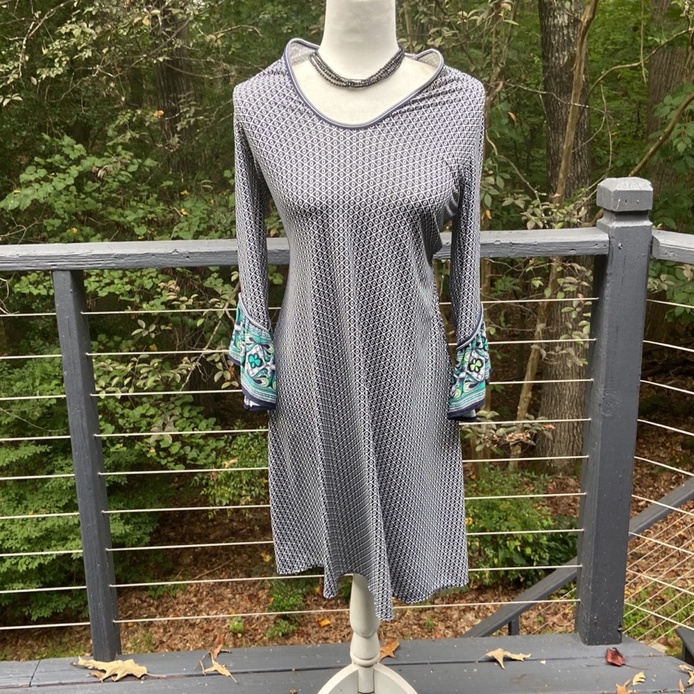 Patterned long sleeve Boho Dress